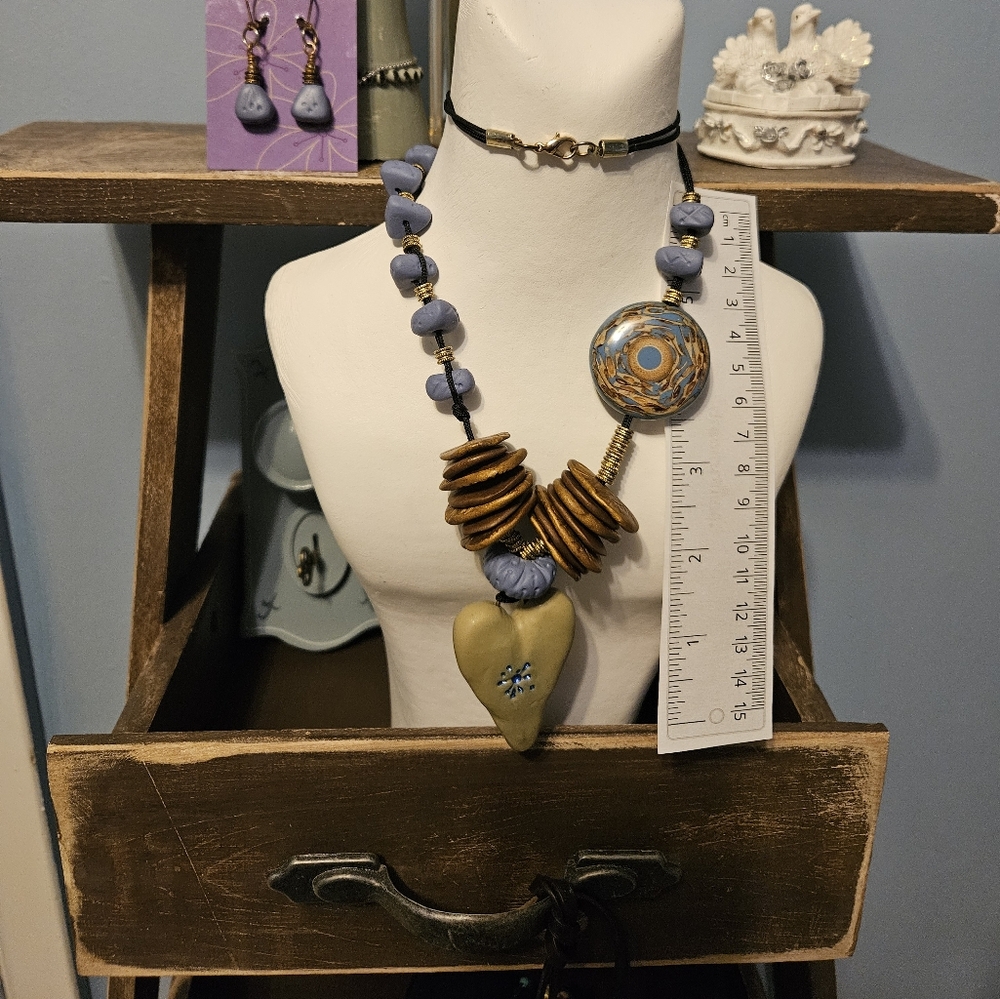 Handmade Polymer Clay Necklace Set.